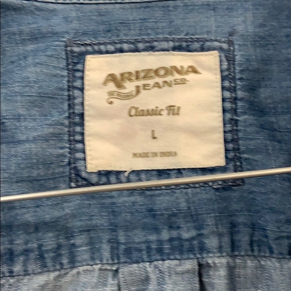 Denim/Jean Button Down Blouse - Picture 2 of 4